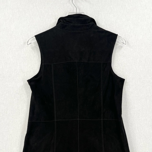 JAKETT NEW YORK Harper Dress Womens Small Black Washed Suede Sleeveless Duster - Picture 9 of 16